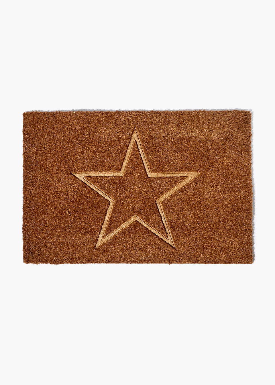 Brown Embossed Star Doormat (60cm x 39cm)