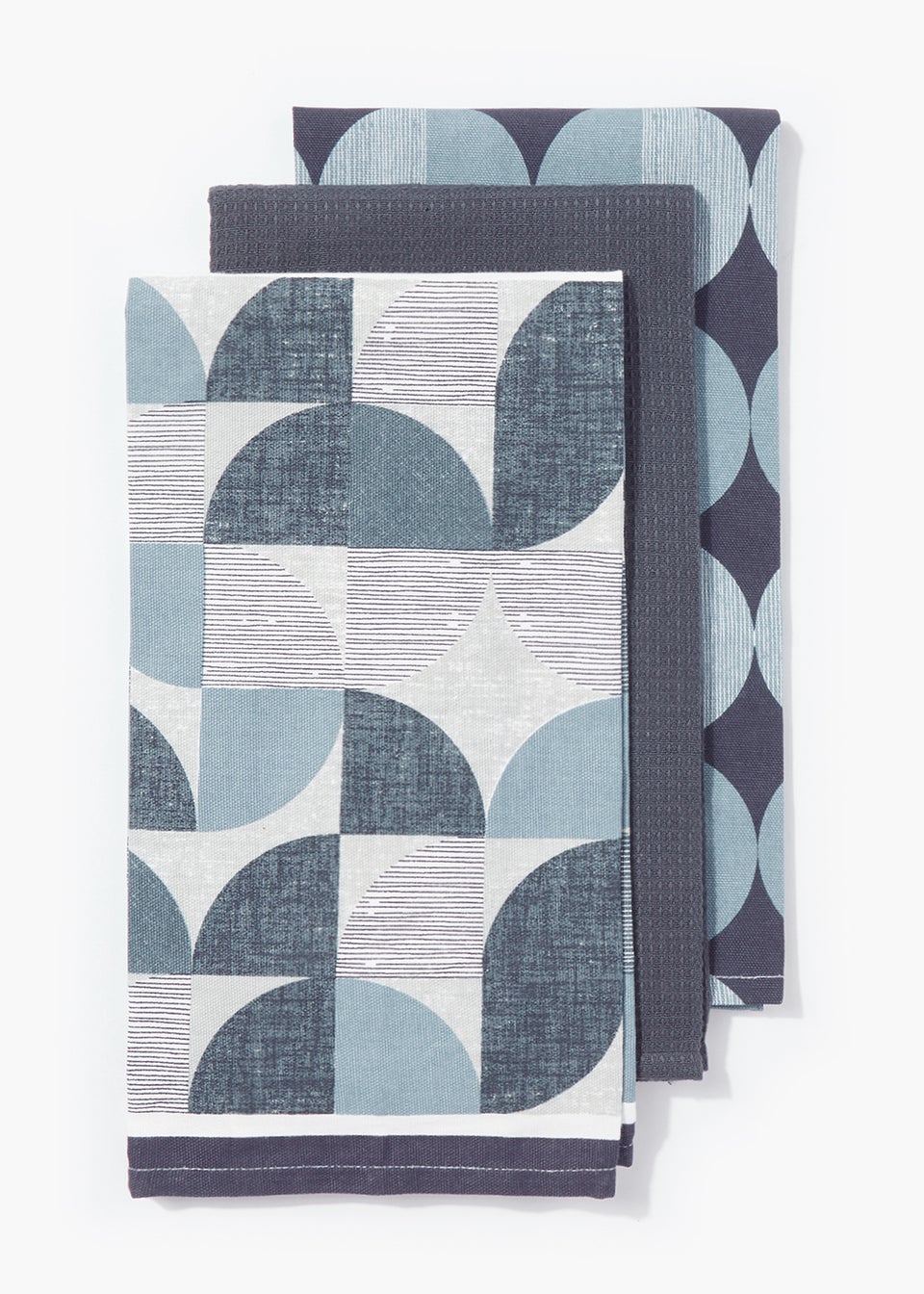 3 Pack Blue Print Tea Towels (45cm x 60cm)