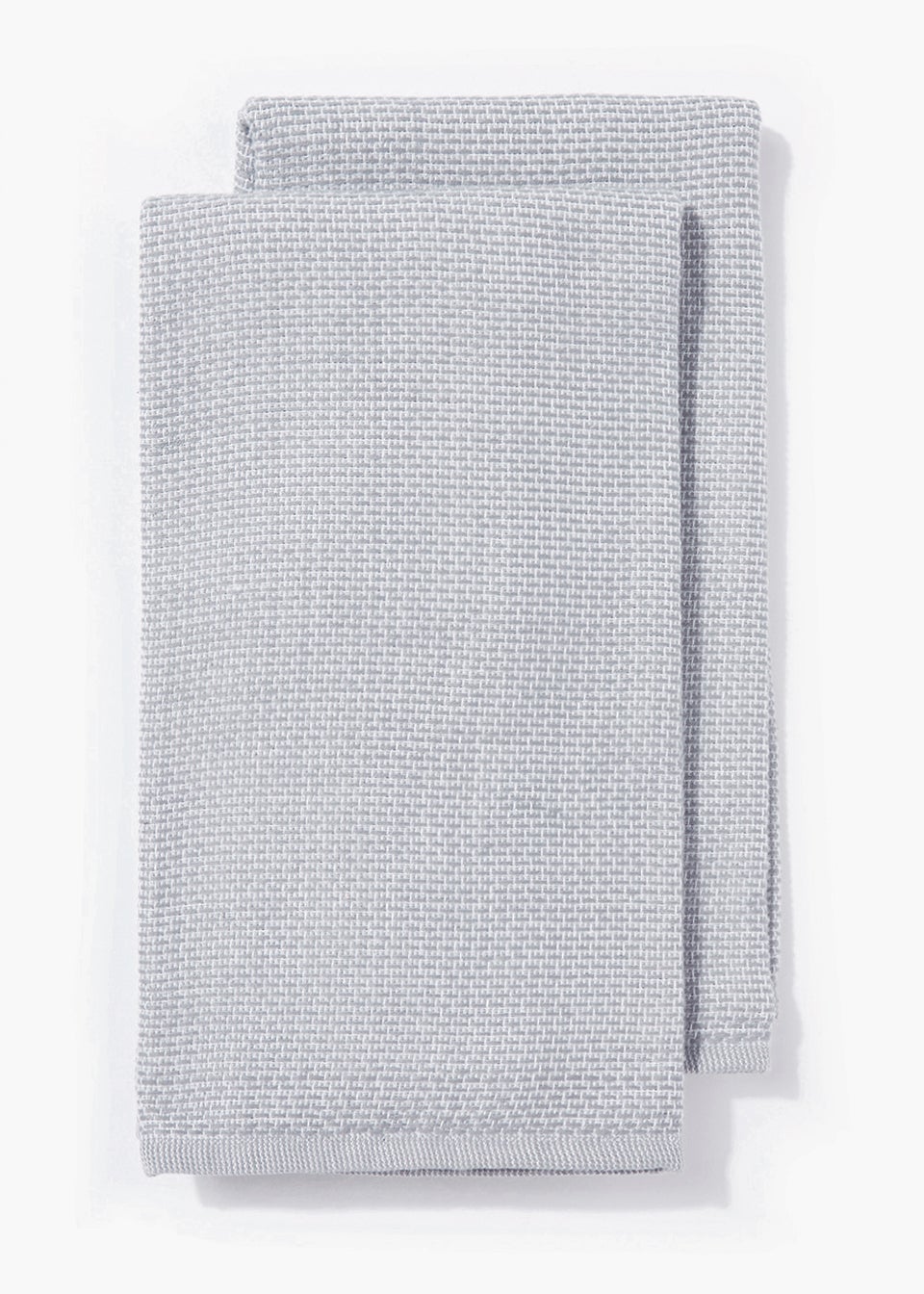 2 Pack Grey Textured Tea Towels (45cm x 60cm)