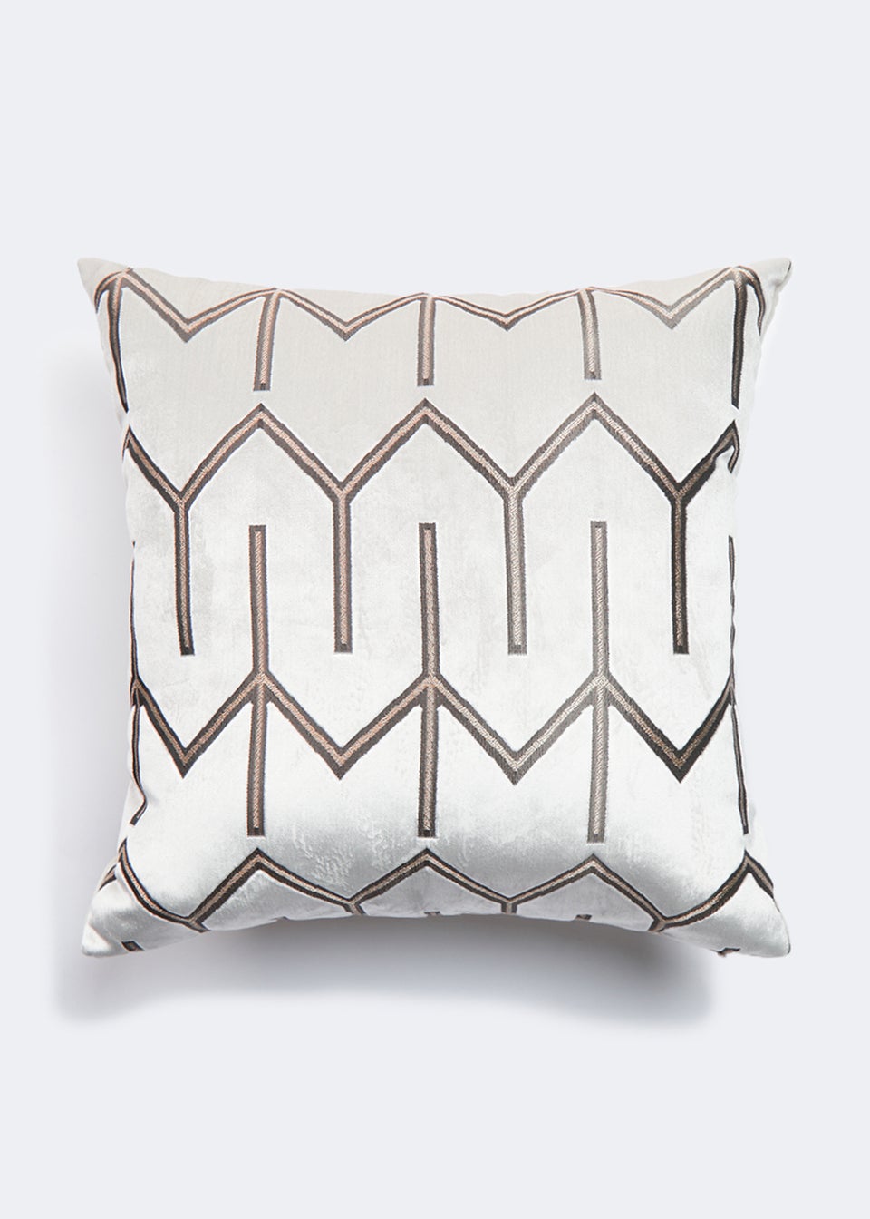 Farhi by Nicole Farhi Cream Geo Velvet Cushion 48cm x 48cm Matalan