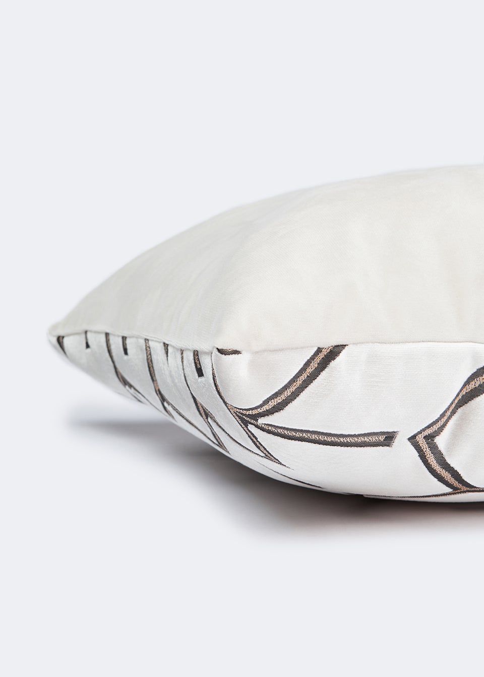 Farhi by Nicole Farhi Cream Geo Velvet Cushion (48cm x 48cm)