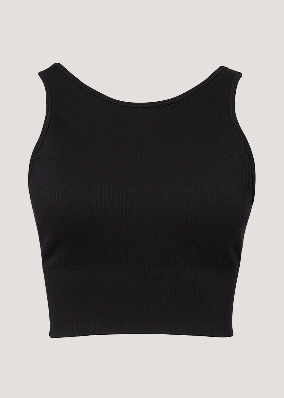 Souluxe Black Ribbed Sports Crop Top