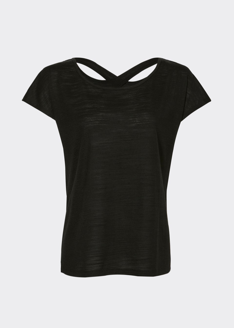 Souluxe Black Cross Back Sports T-Shirt