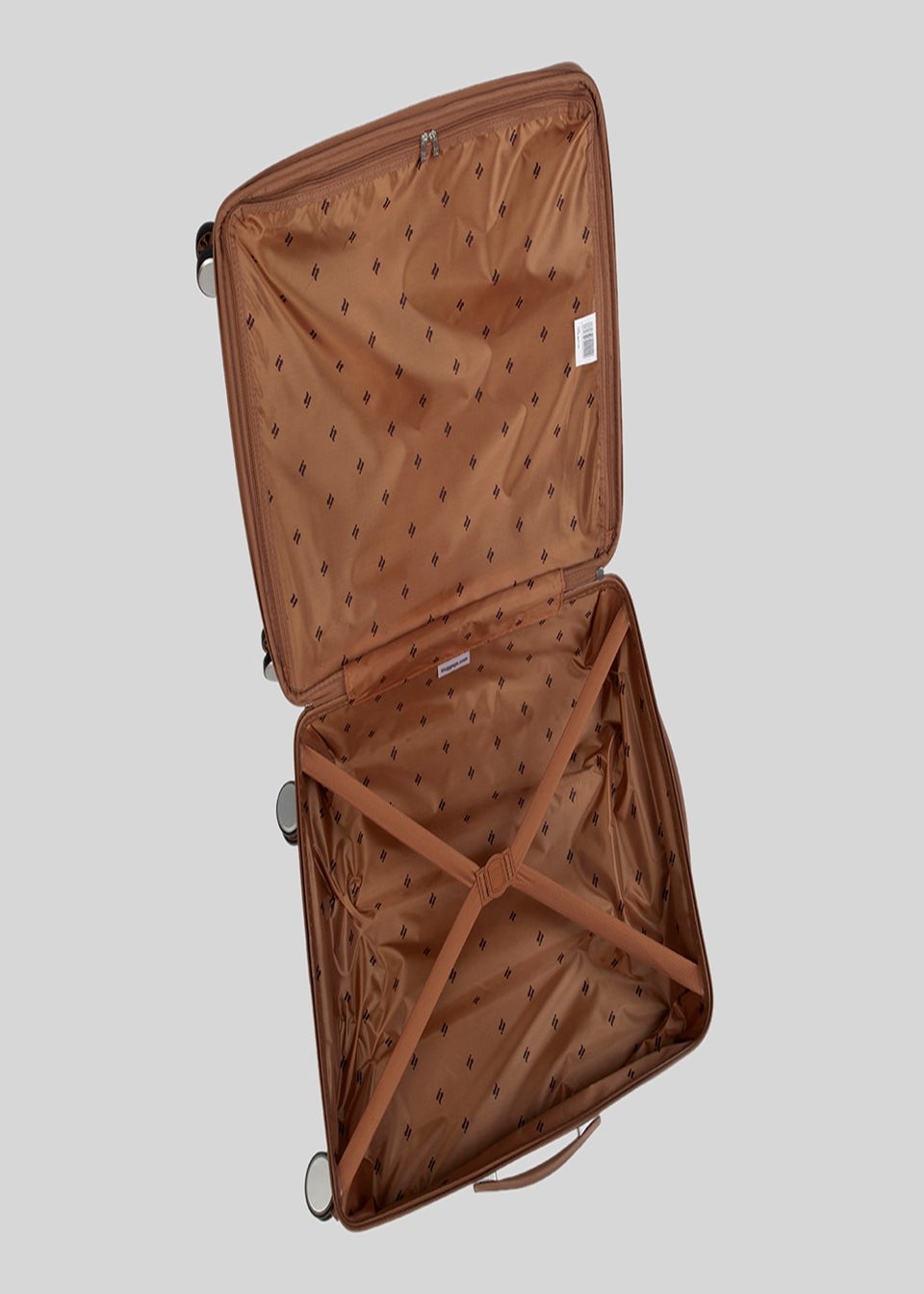 White luggage shop with tan trim