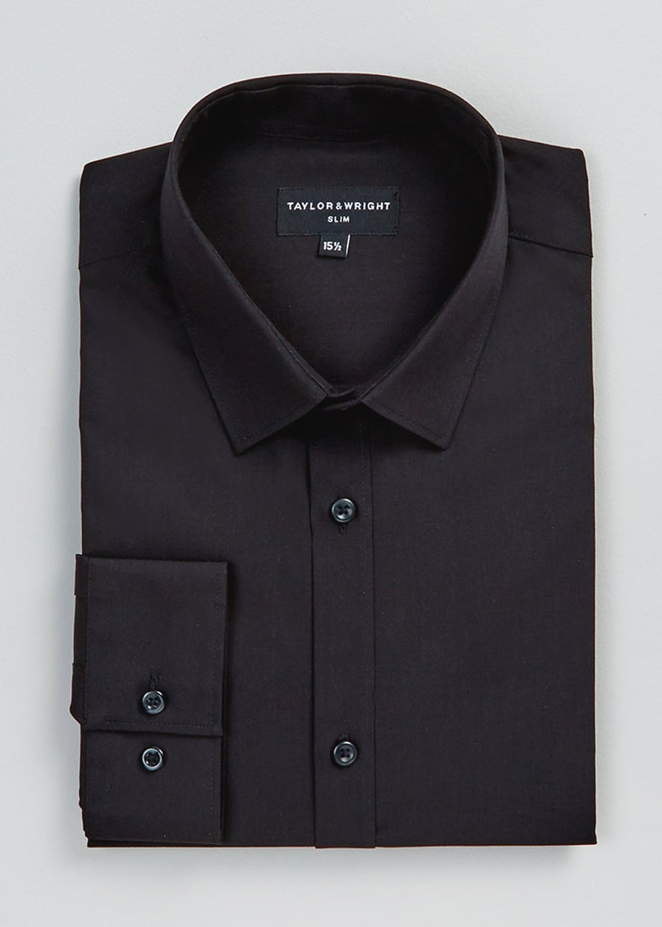Taylor & Wright Black Easy Care Slim Fit Shirt