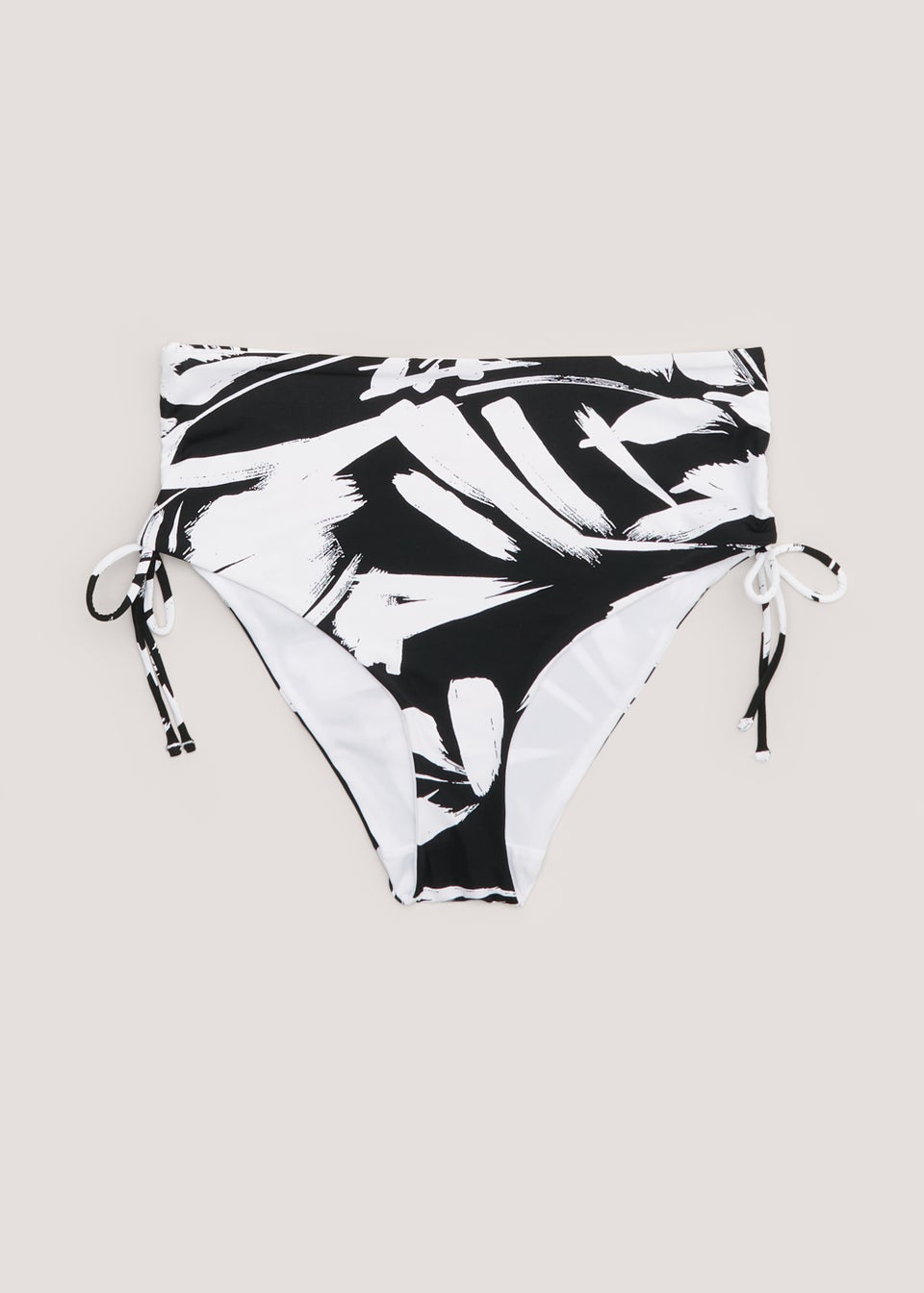 Monochrome High Waisted Brazilian Bikini Bottoms