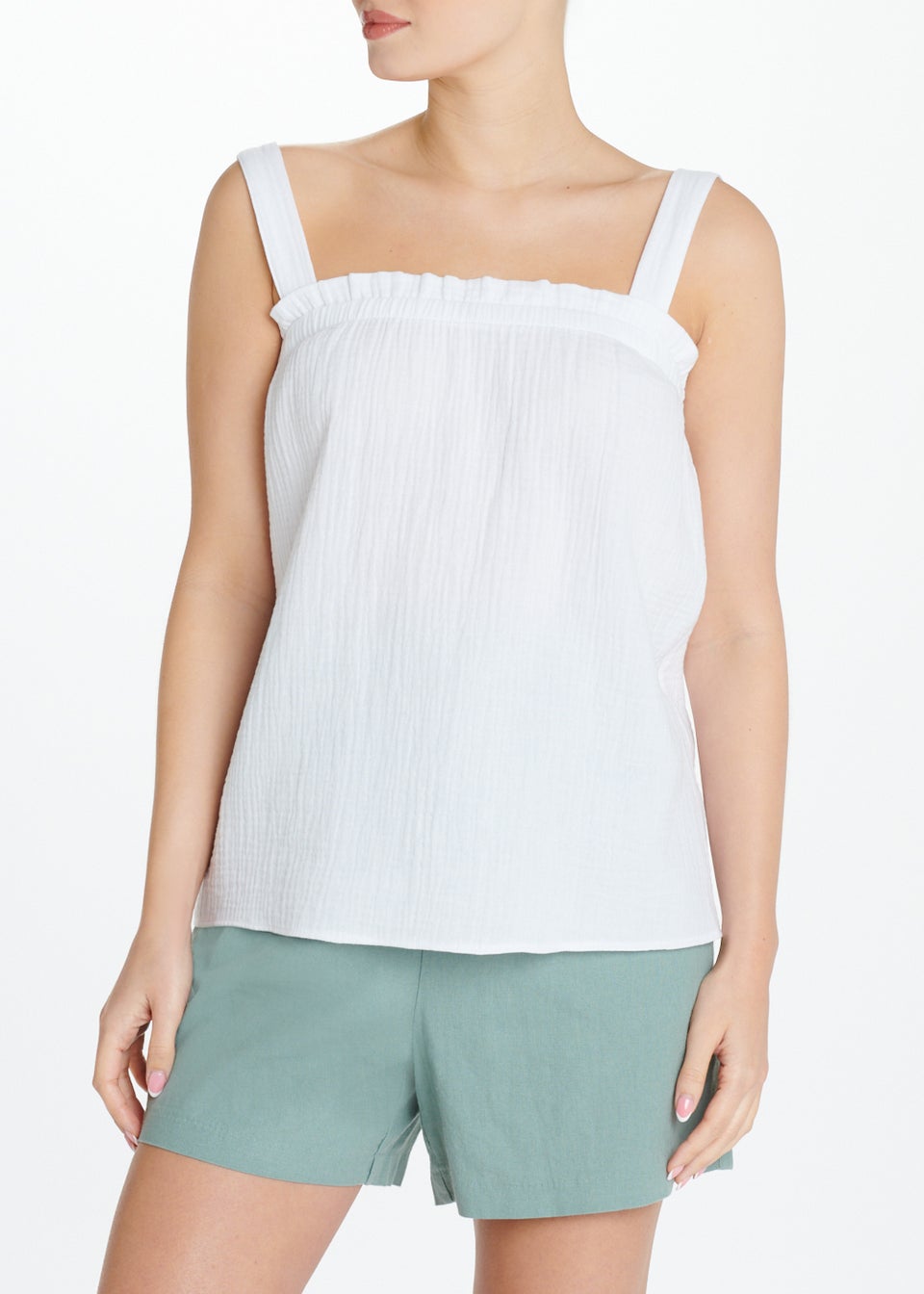 White Double Cloth Cami Top Matalan