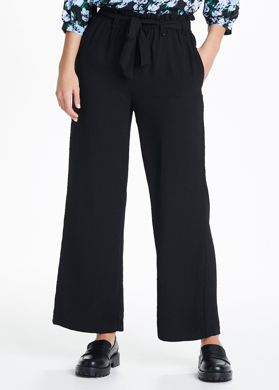 JDY City Black Wide Leg Trousers