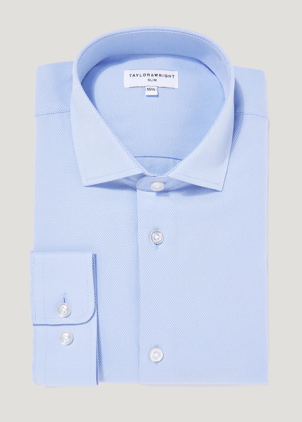Taylor & Wright Blue Textured Slim Fit Shirt