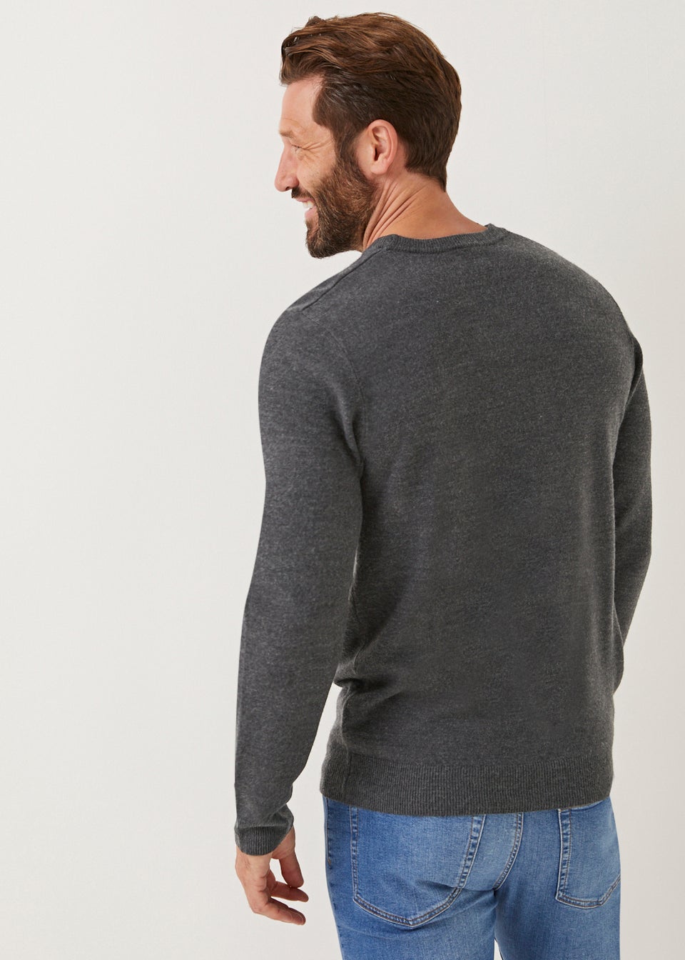 Charcoal Soft Touch Crew Neck Jumper