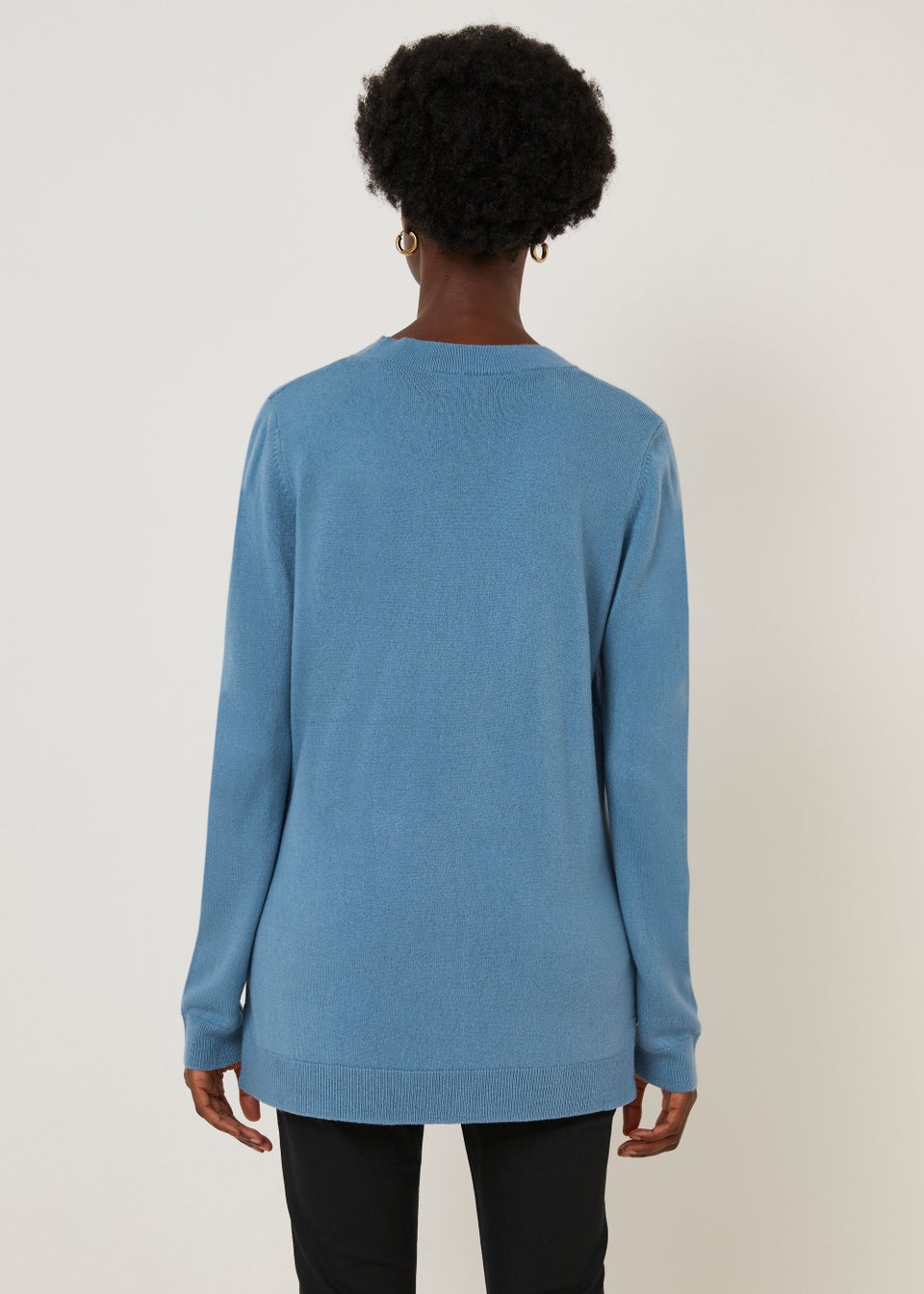 Blue Super Soft V Neck Jumper