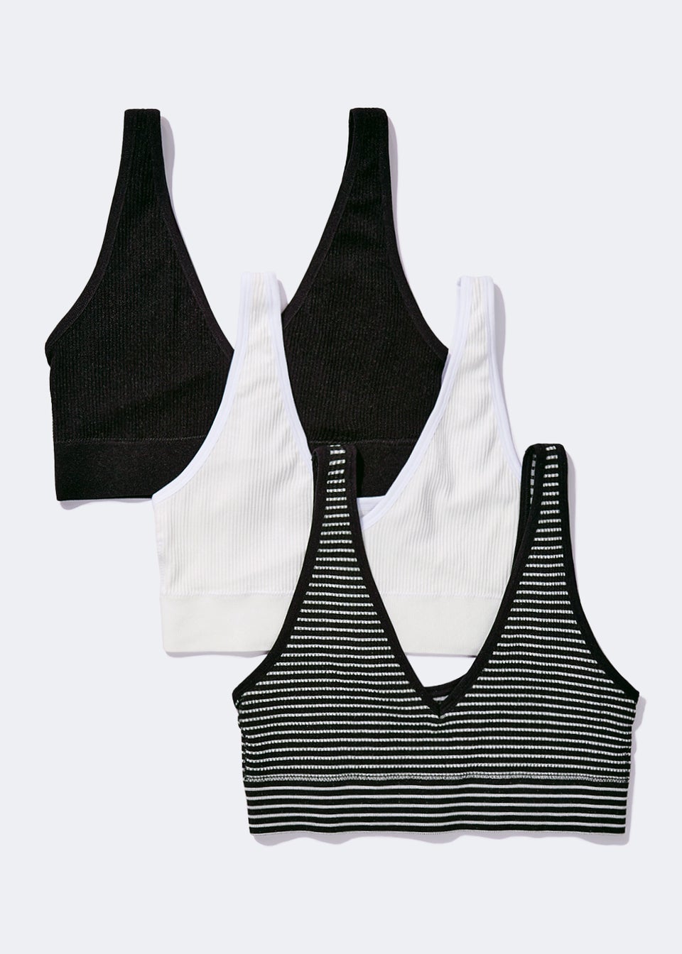 3 Pack Seam Free Ribbed Crop Tops