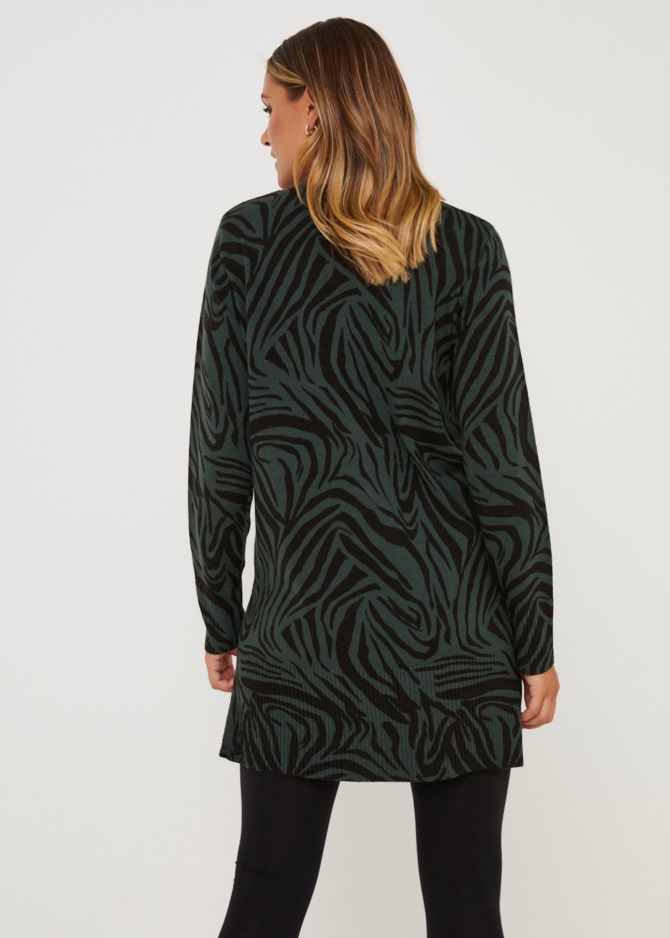 Green Animal Print Super Soft Tunic Dress