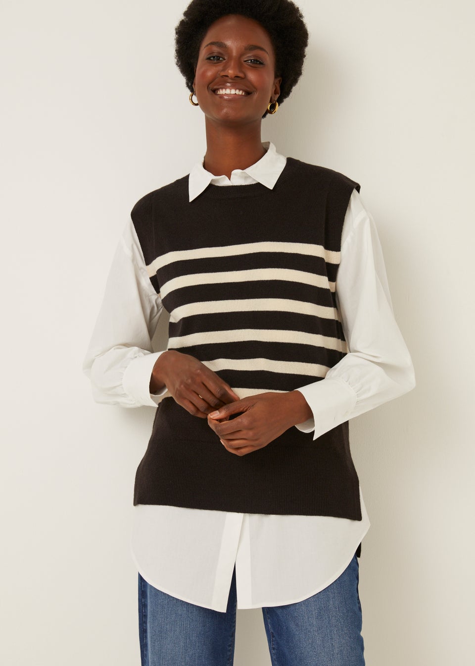 Black & White Stripe Super Soft Tabard