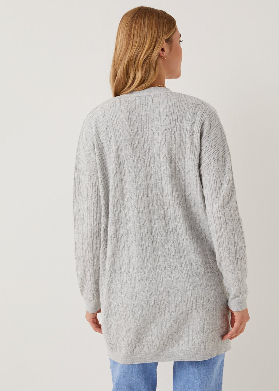 Grey Baby Cable Knit Cardigan