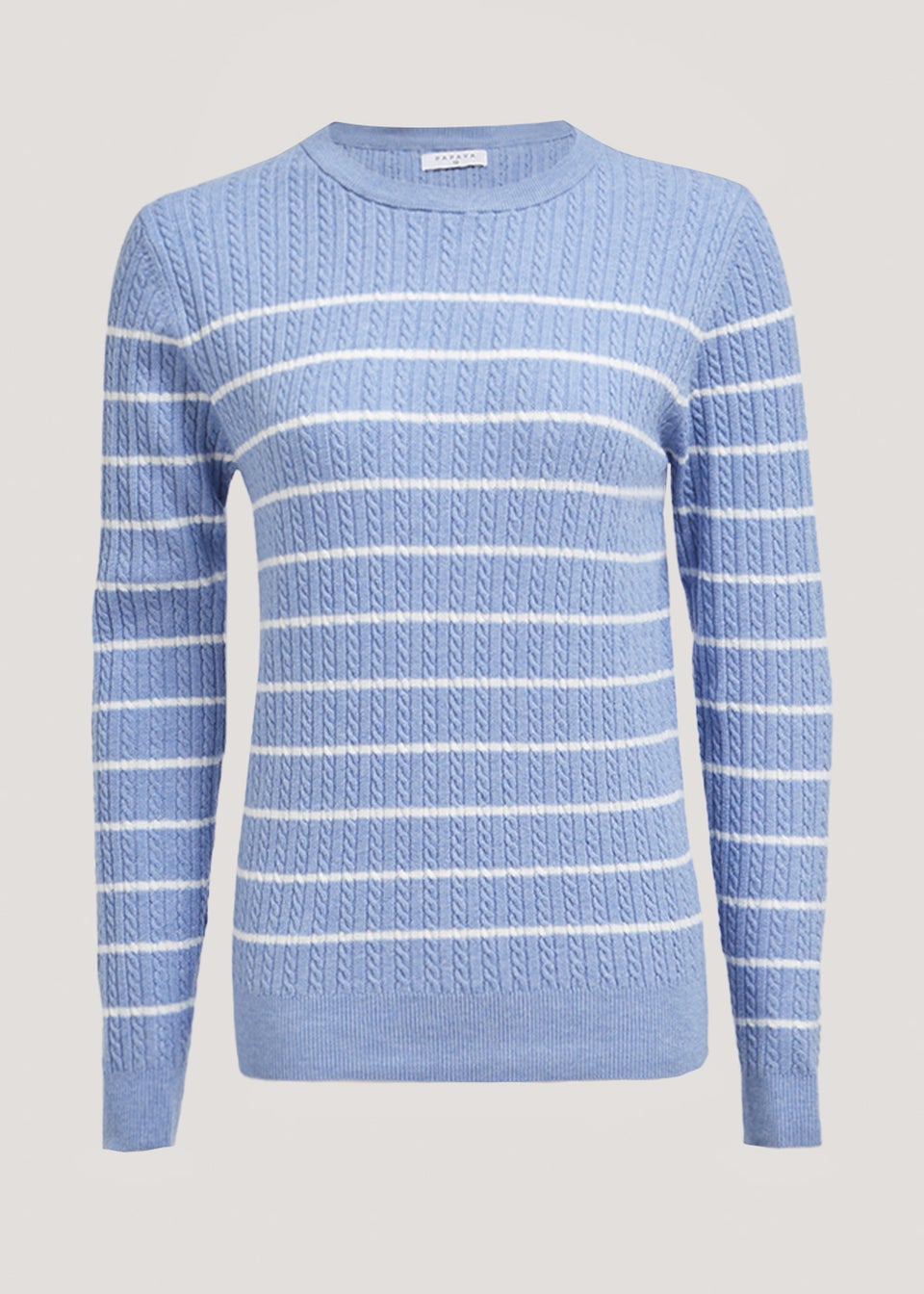 Blue Stripe Baby Cable Knit Jumper