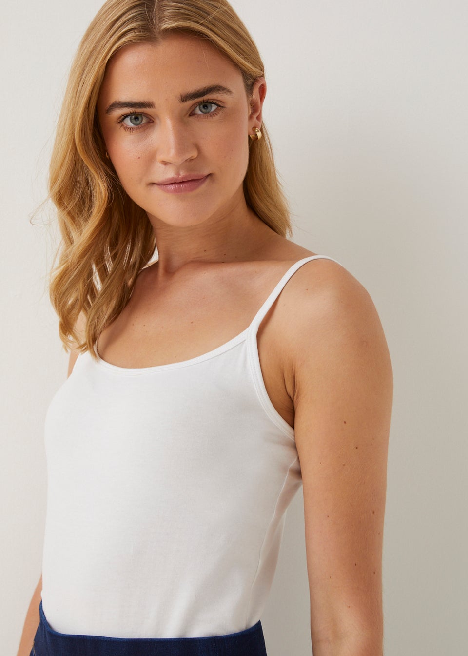 3 Pack White Essential Cami Tops Matalan