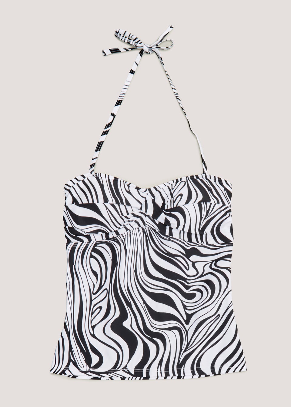 Monochrome Wave Tankini Top