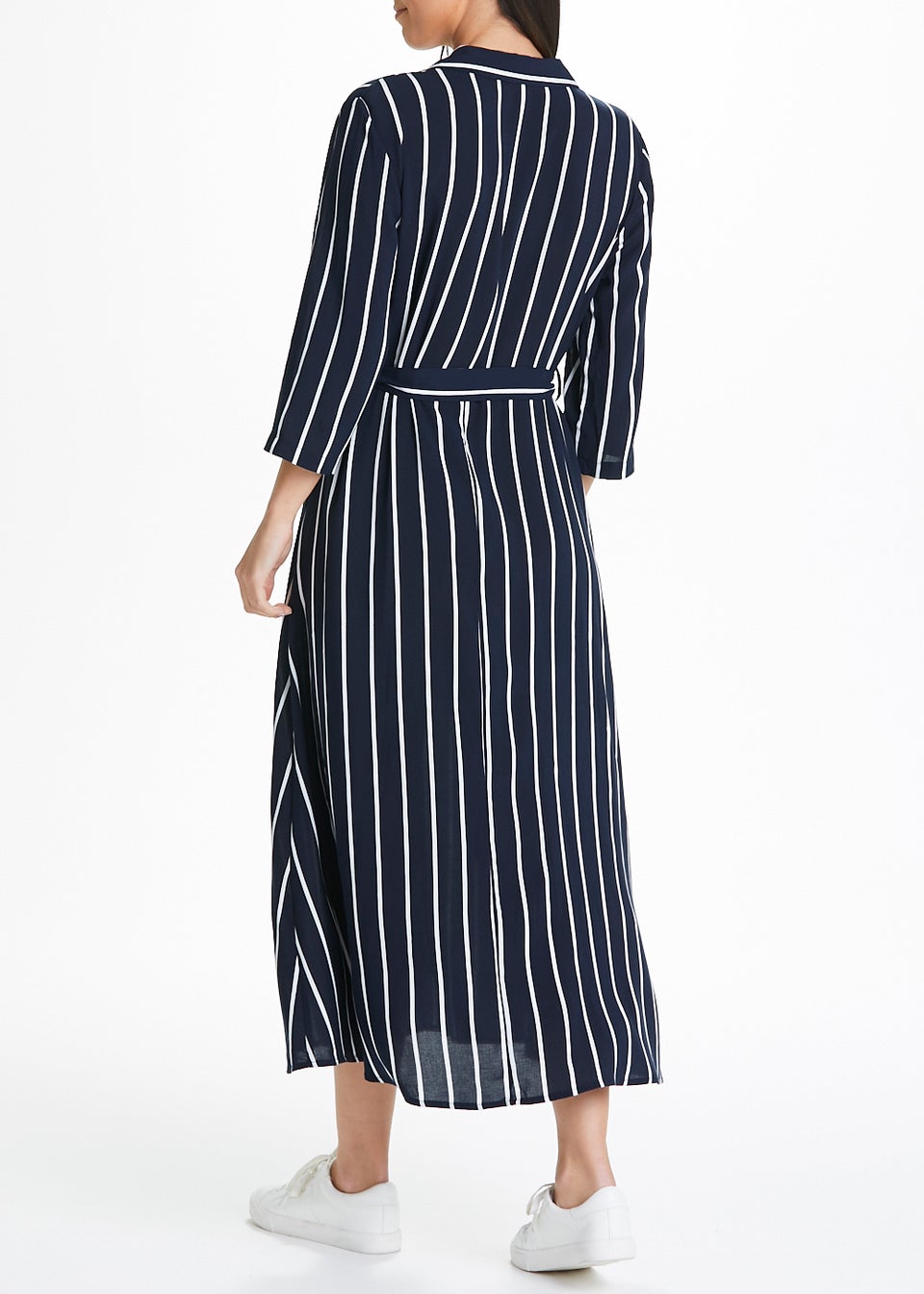 JDY Navy Stripe Maxi Shirt Dress