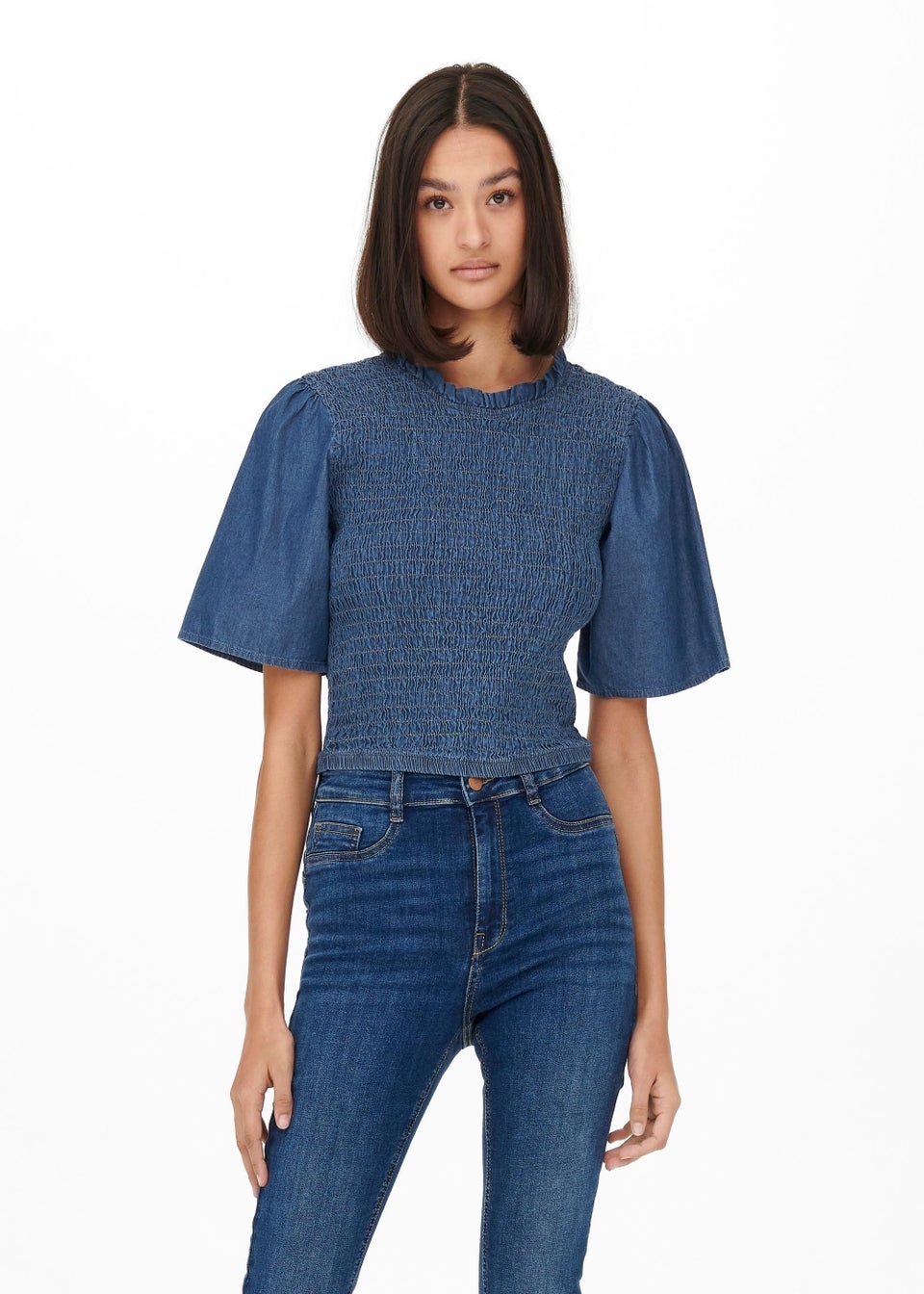 Denim sale smock top
