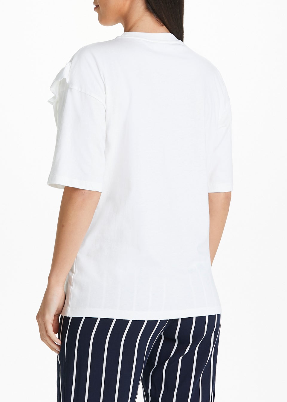 Mamalicious Maternity White Frill T-Shirt