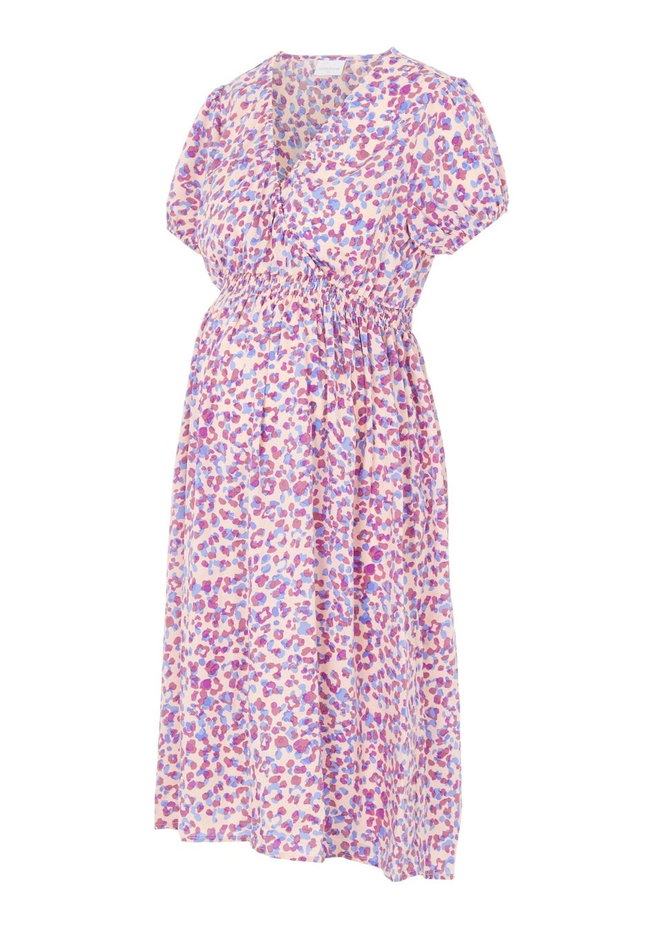 Mamalicious Maternity Azure Lilac Animal Print Midi Dress