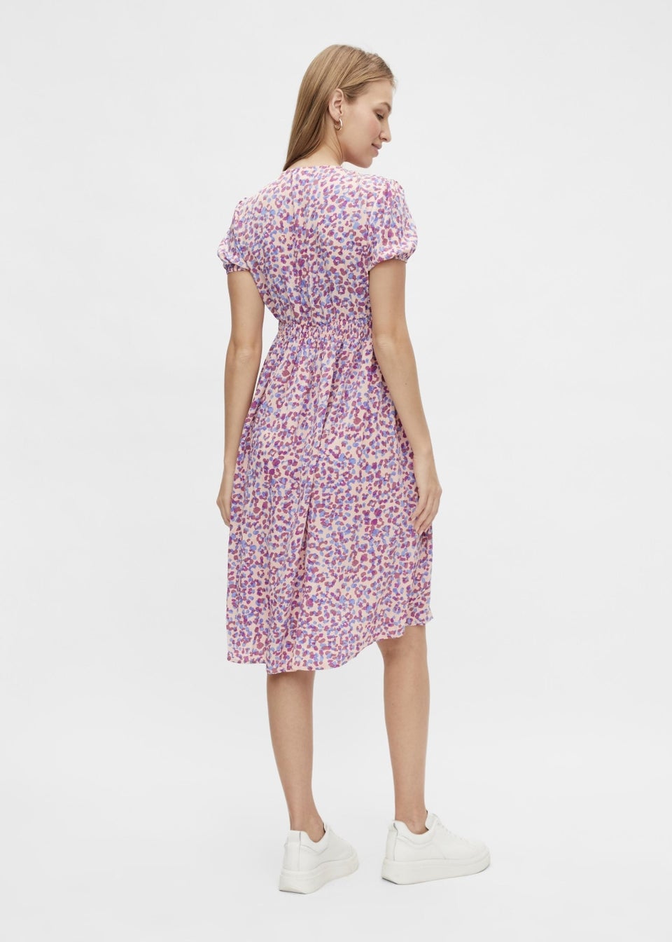 Mamalicious Maternity Azure Lilac Animal Print Midi Dress