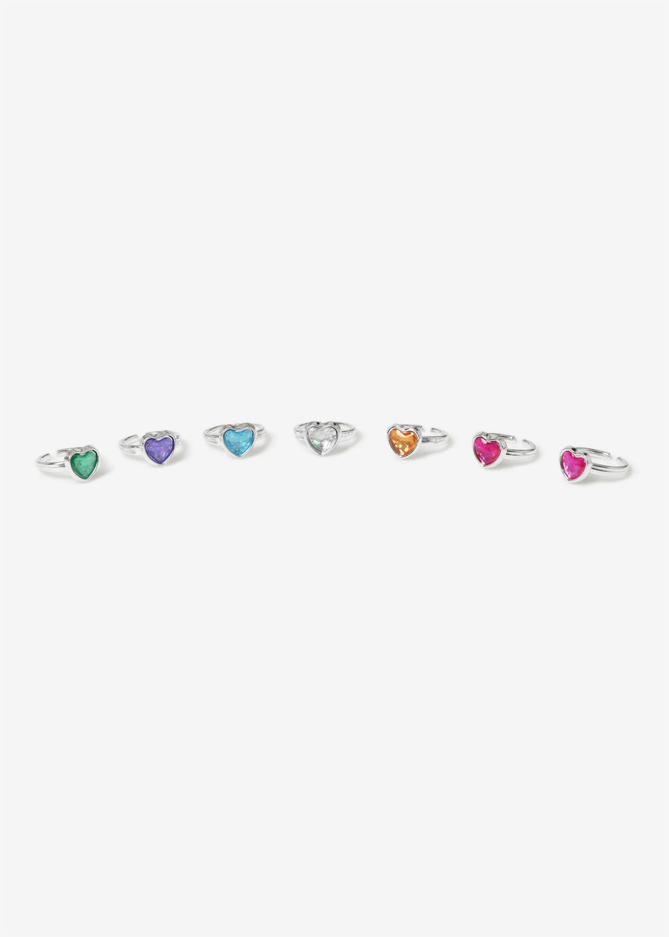 Girls 7 Pack Bright Stick On Earrings With Ring
