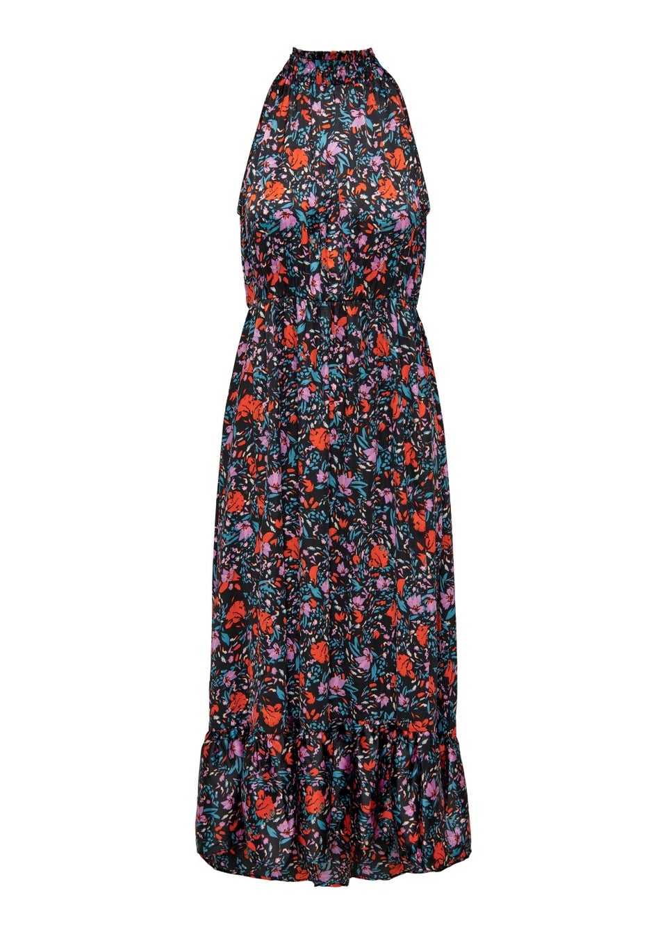 JDY Britney Black Floral Halter Dress