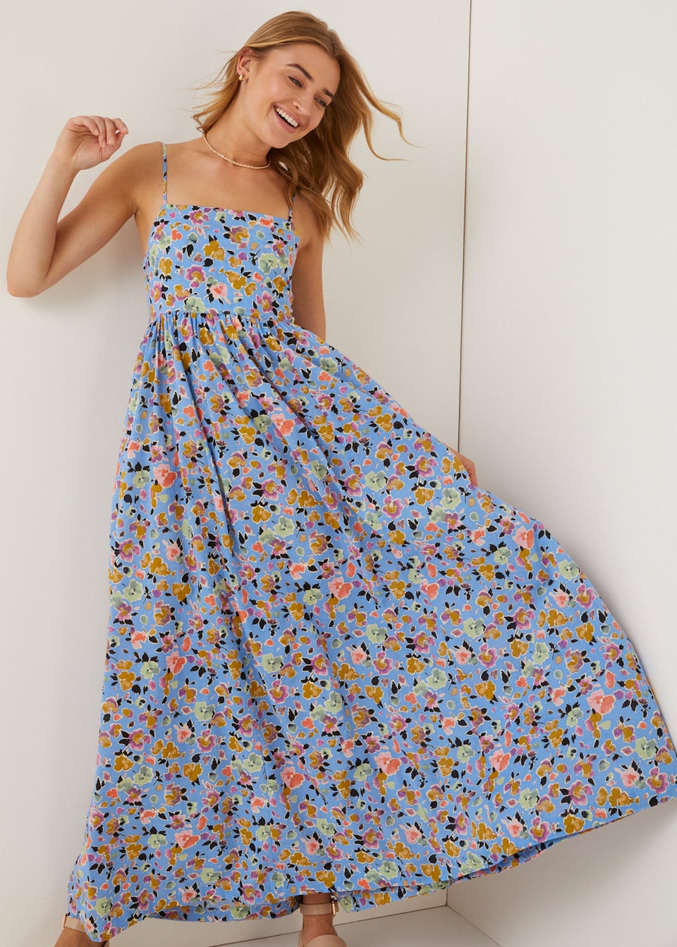 JDY Rosie Blue Floral Maxi Dress