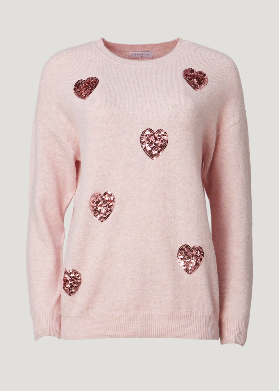 Sequin heart jumper deals
