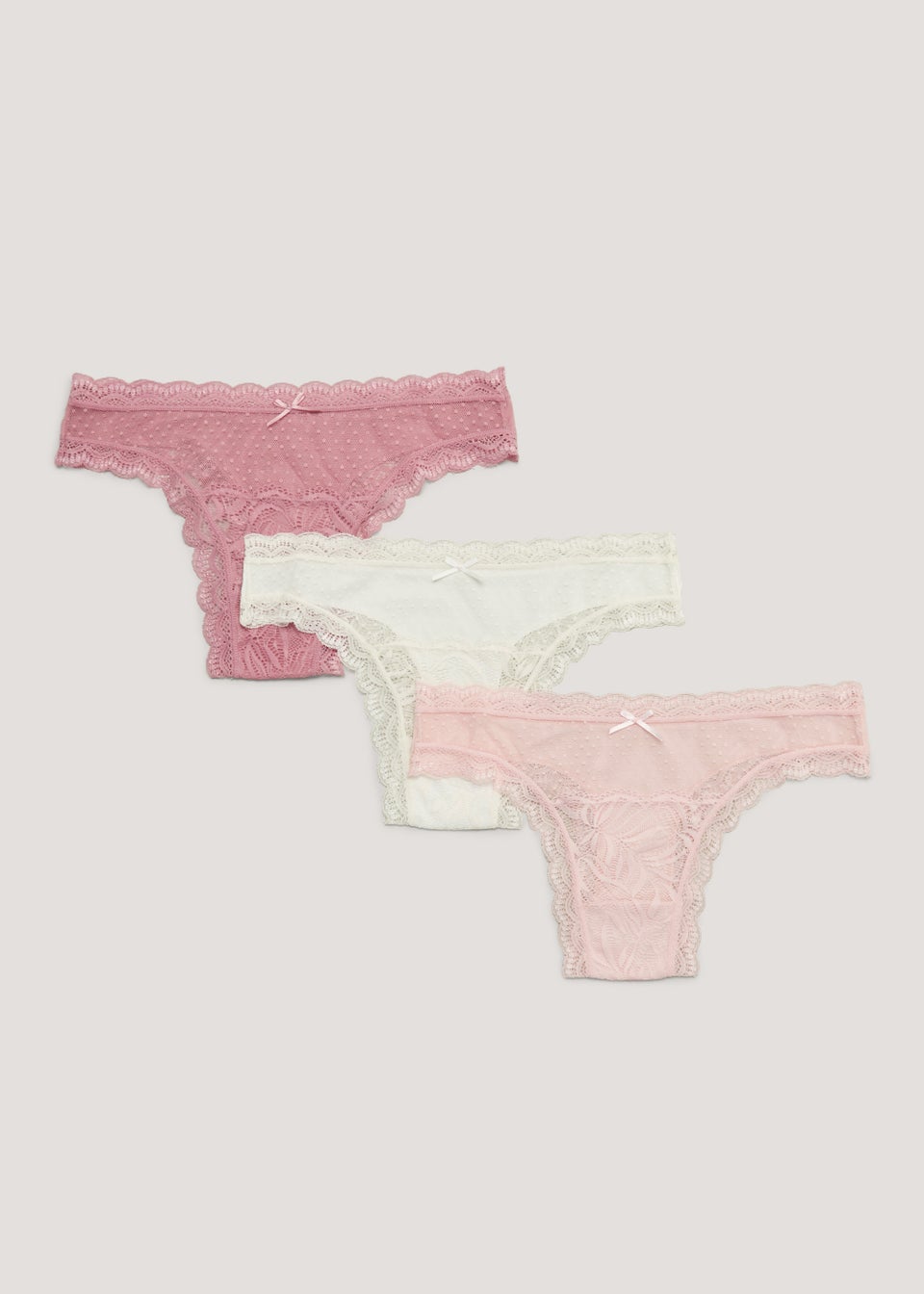 3 Pack Mesh Brazilian Knickers