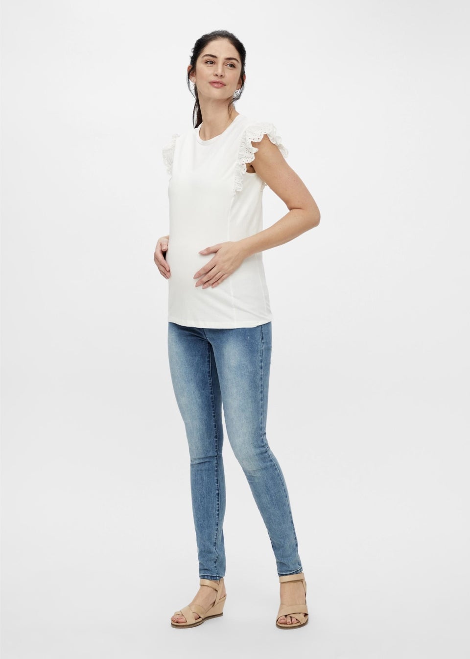 Maternity Rosie Light Wash Under The Bump Jeggings  Matalan