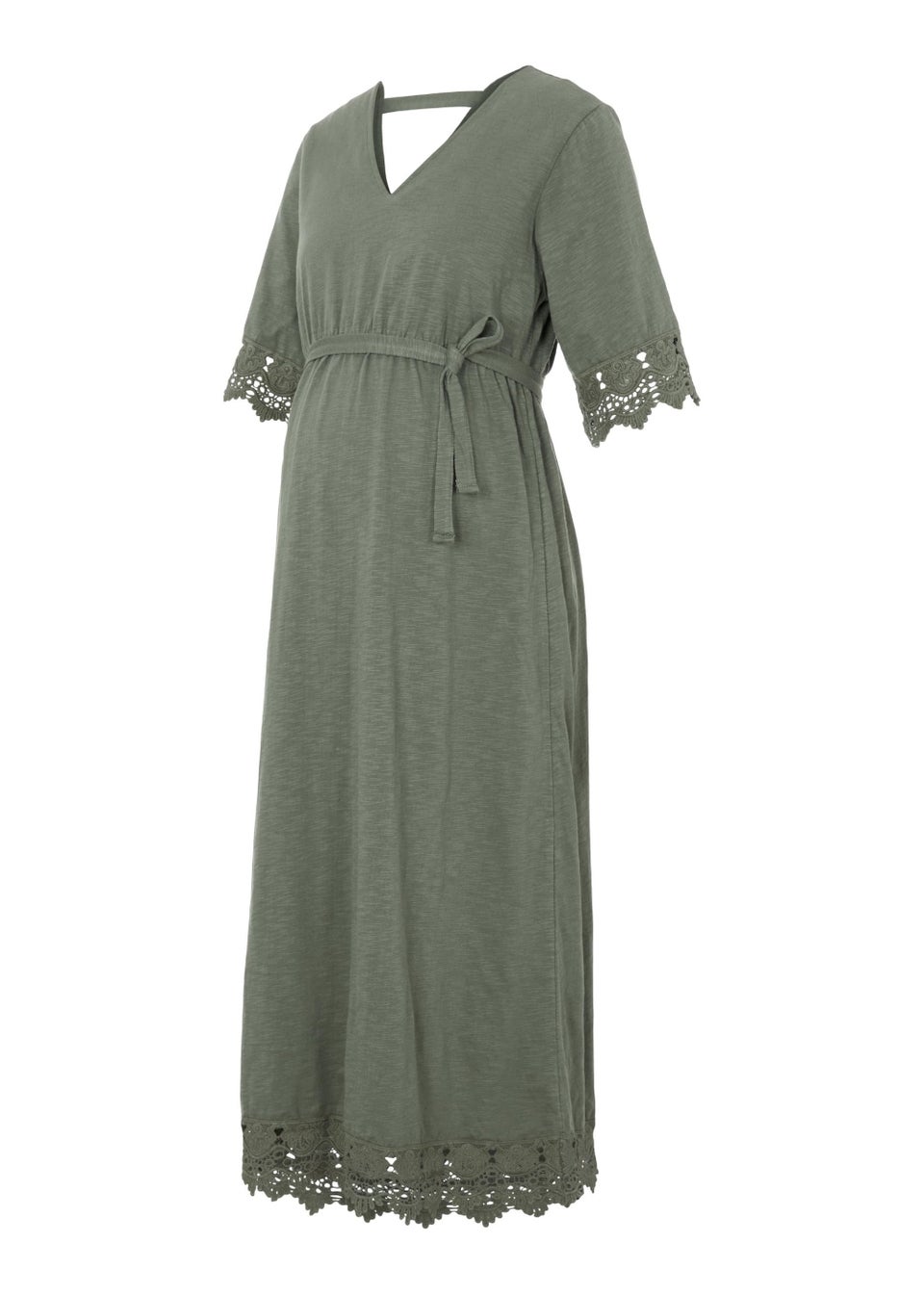 Mamalicious Maternity Laletta Khaki Midi Dress Matalan