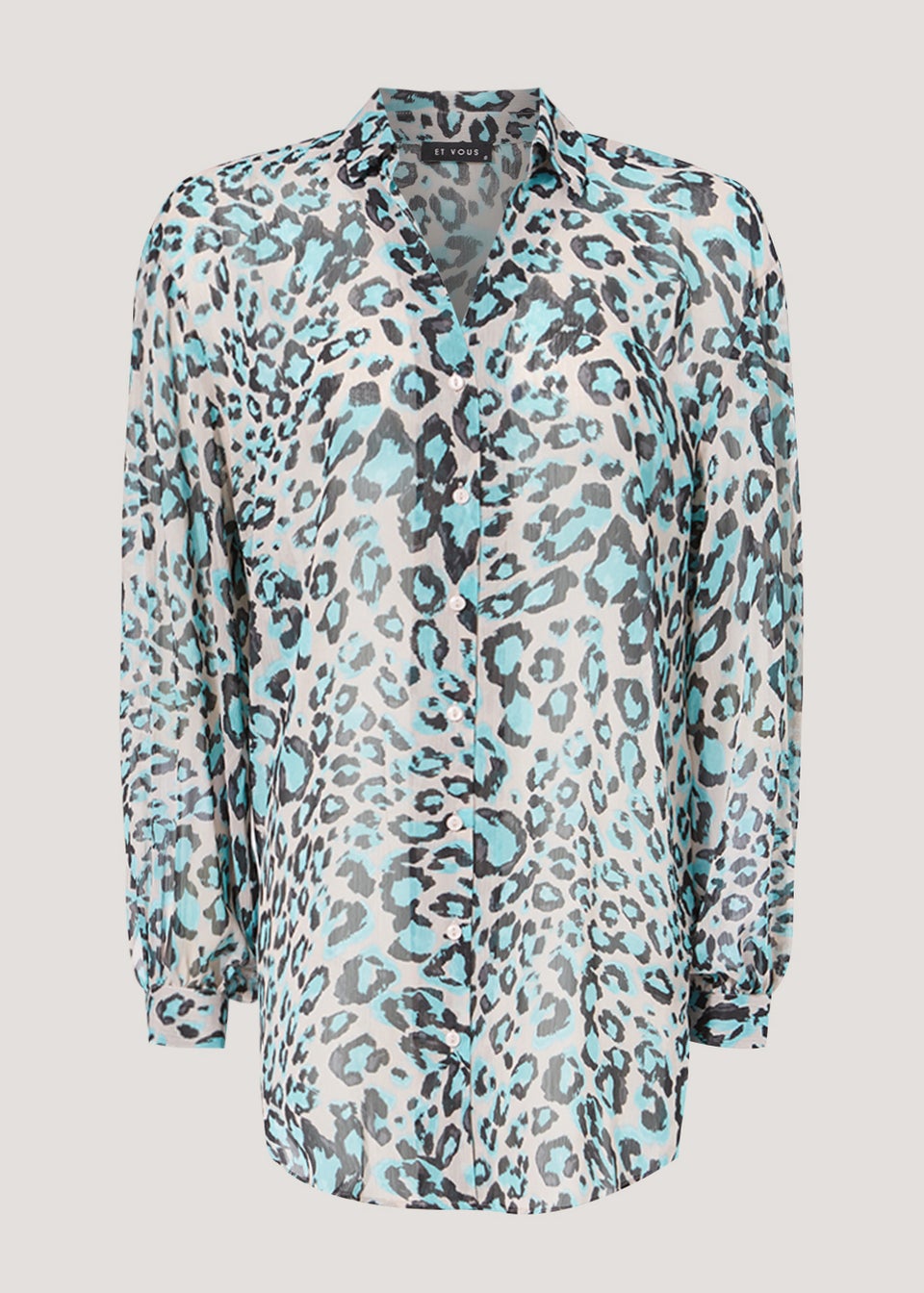 Et Vous Animal Print Longline Blouse