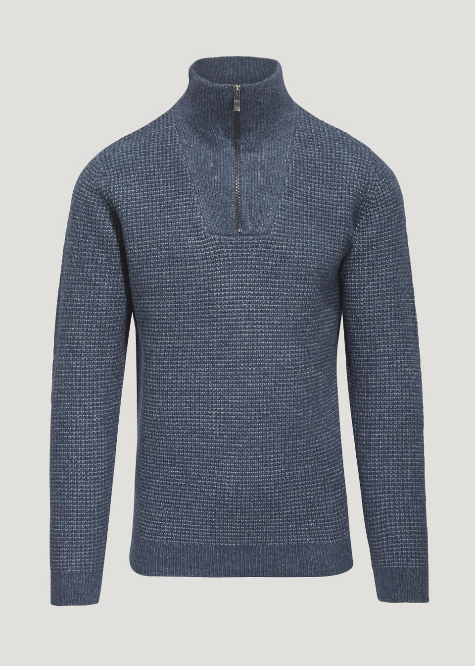 Lincoln Blue 1/4 Zip Knitted Sweatshirt