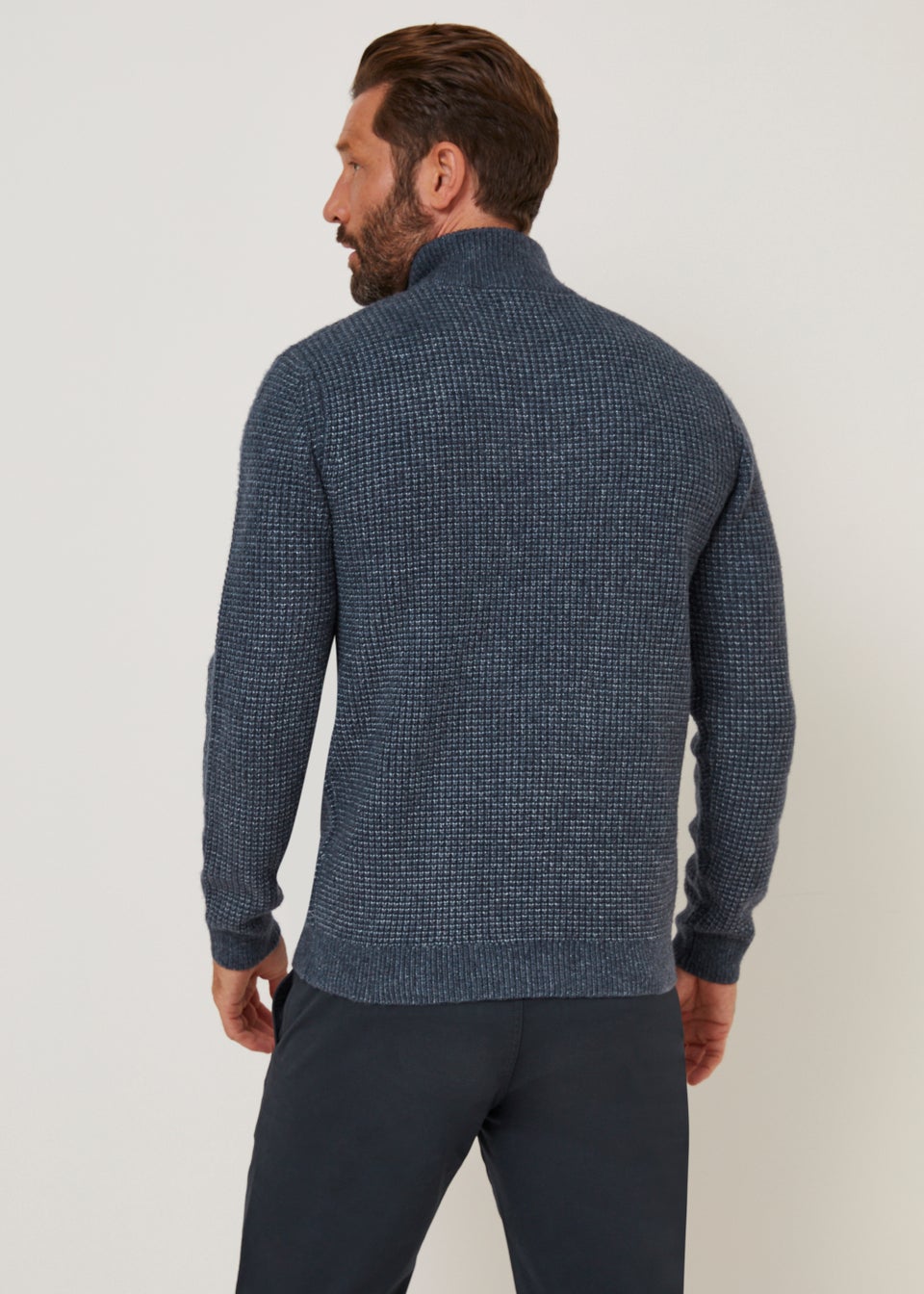 Lincoln Blue 1/4 Zip Knitted Sweatshirt