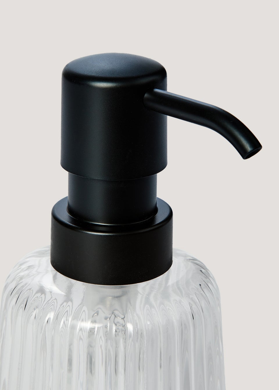 Clear Ribbed Glass Soap Dispenser