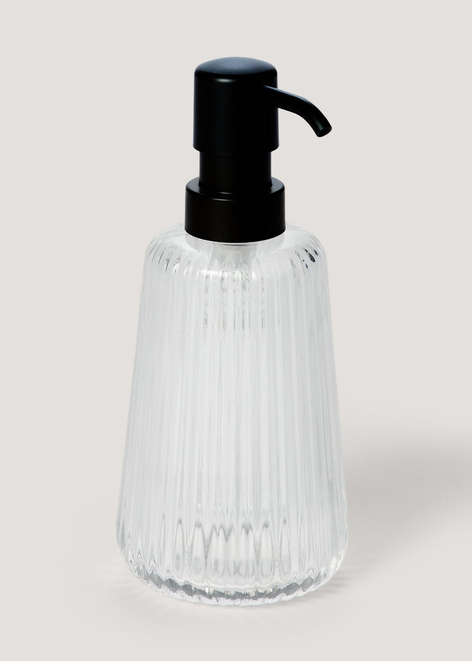 Clear Ribbed Glass Soap Dispenser