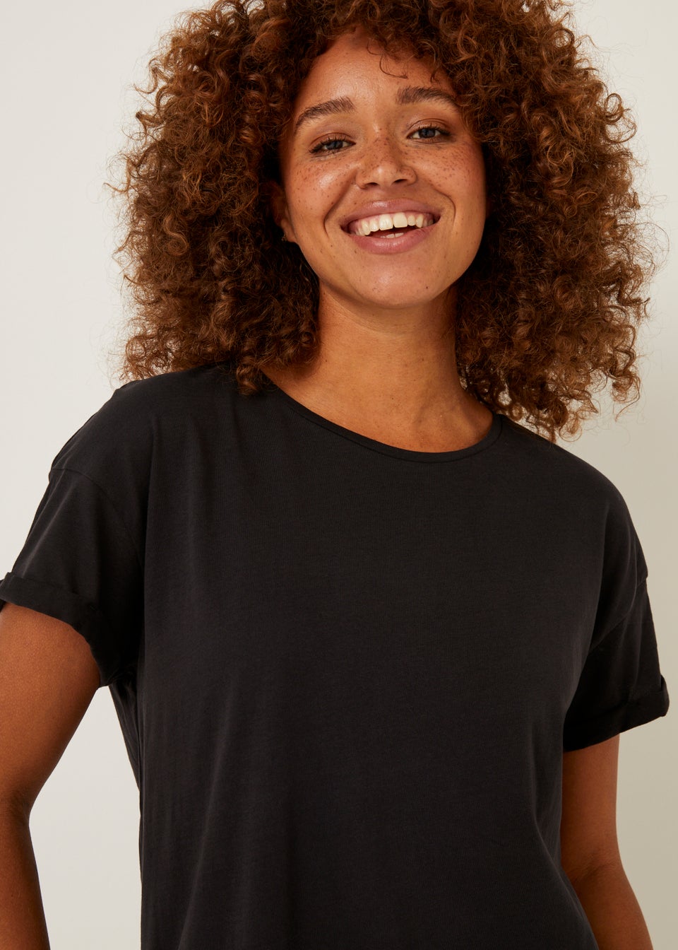 Black Essential Longline T-Shirt