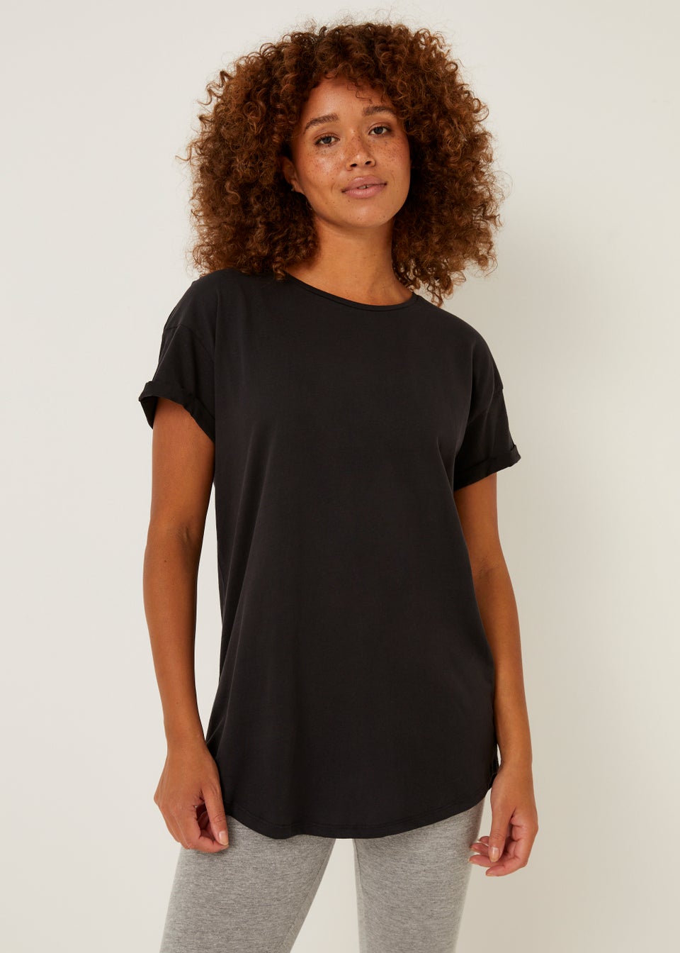 Black Essential Longline T-Shirt