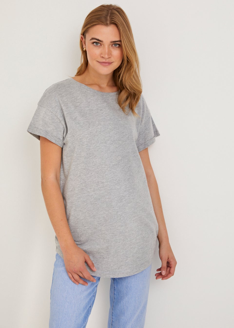 Grey Longline Essential T-Shirt