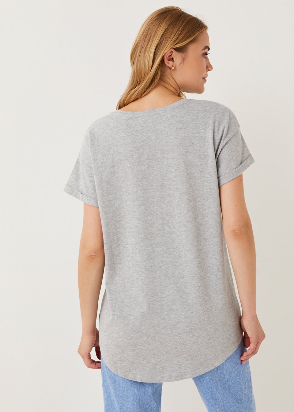 Grey Longline Essential T-Shirt
