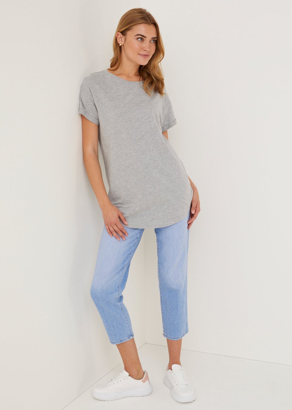 Grey Longline Essential T-Shirt