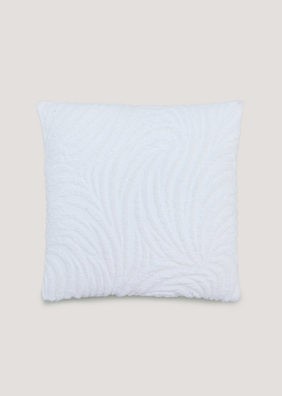 White Chenille Tufted Cushion (43cm x 43cm)
