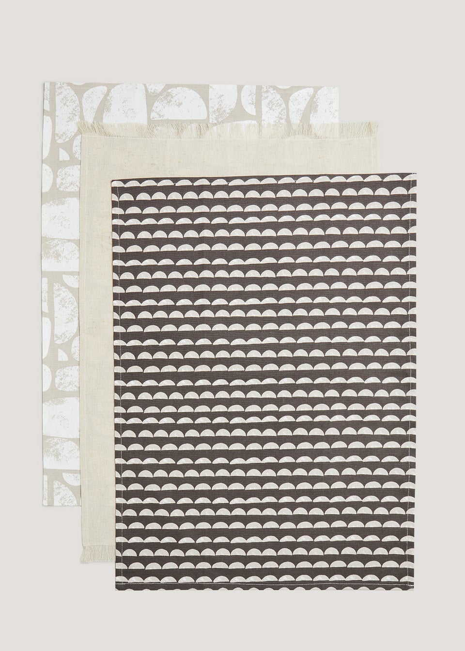 3 Pack Neutral Print Tea Towels (45cm x 60cm)