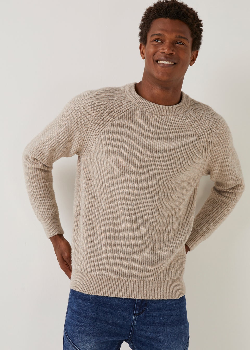 Ecru Ribbed Jumper