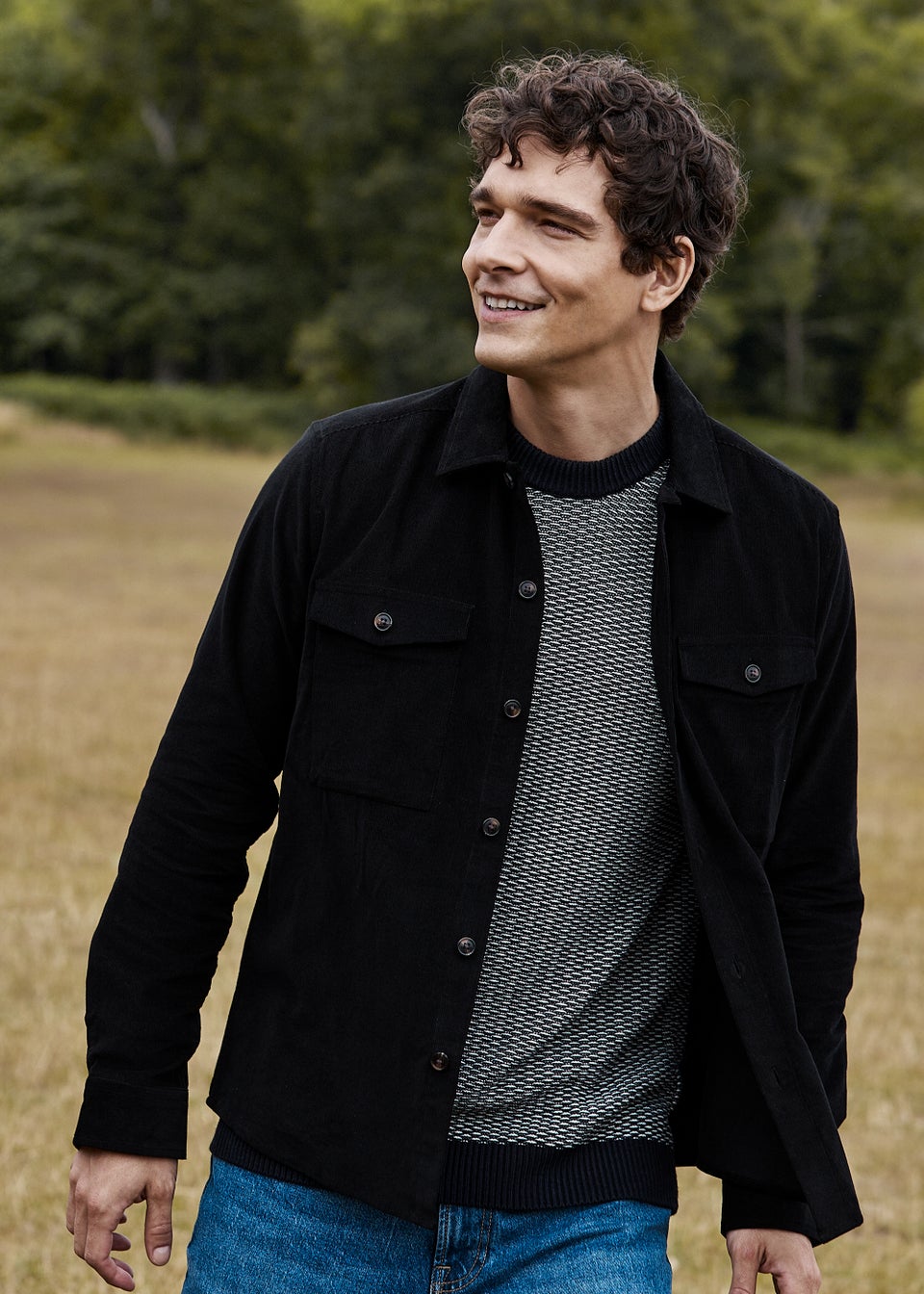 Denim Jacket Navy Jumper Black Jeans Denim Jacket Over Sweater