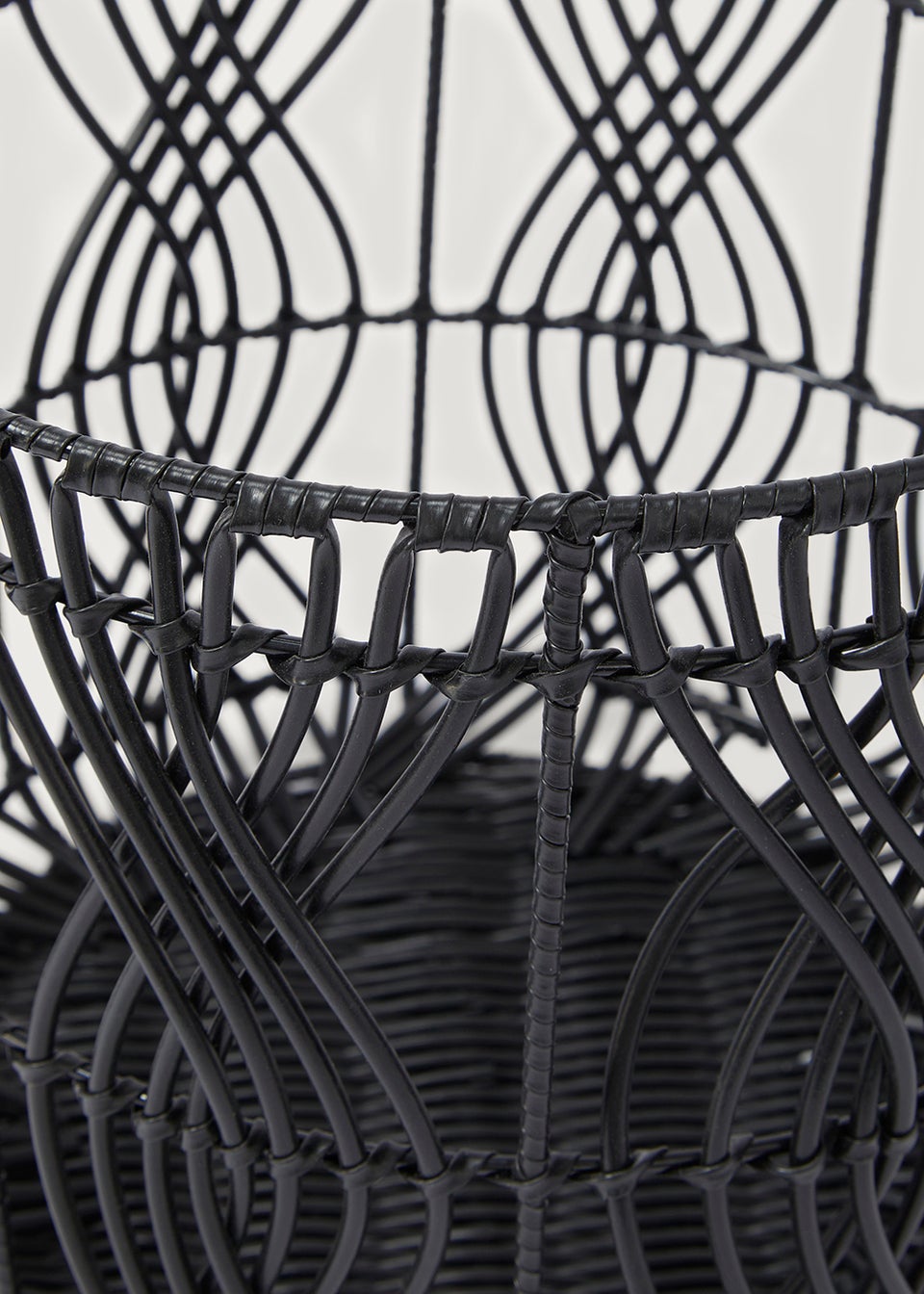 Black Open Cane Storage Basket (30cm x 25cm)