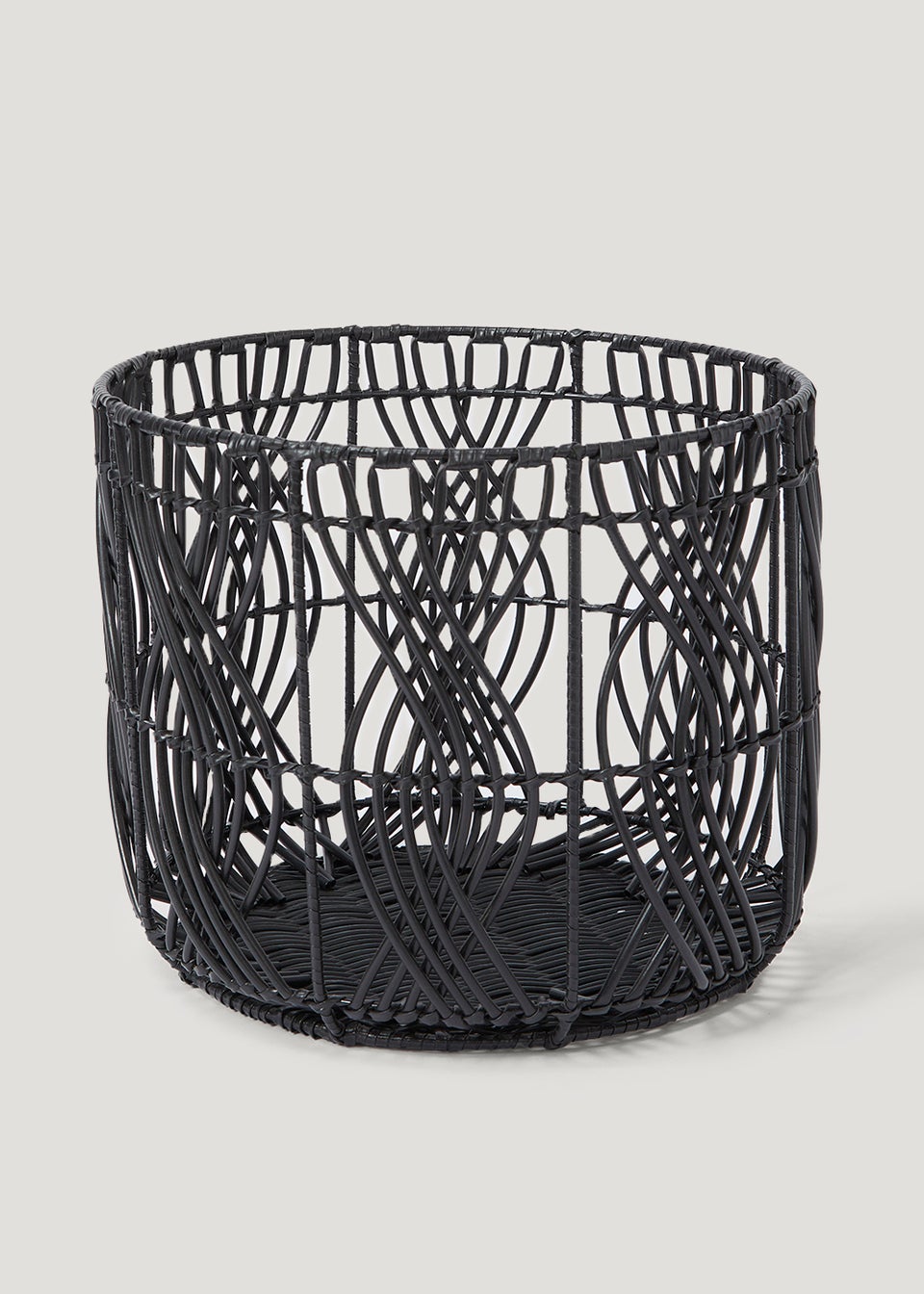 Black Open Cane Storage Basket (30cm x 25cm)